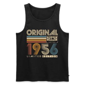70e anniversaire 1956 Vintage Born Retro - Débardeur bio Premium Homme - noir - Devant - Michal (187cm)