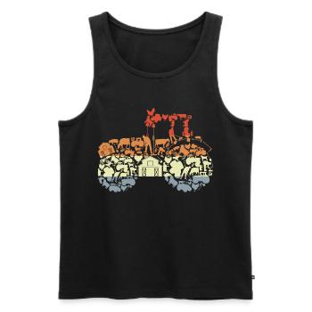 Retro Traktor Silhouette - Männer Premium Bio Tank Top - Schwarz - Vorne - AI Model Male 178 light (178cm)