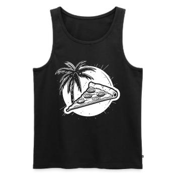Graphique de pizza - Débardeur bio Premium Homme - noir - Devant - AI Model Male 178 light (178cm)