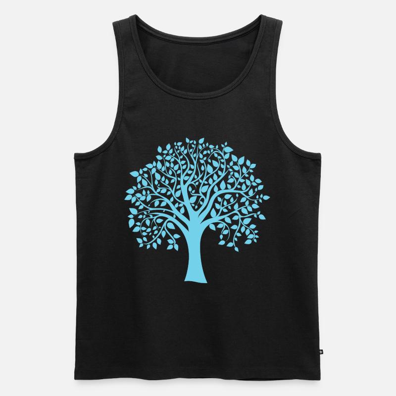 Icon Blue Jumbo Tree Print Silhouette - Männer Premium Bio Tank Top - Schwarz