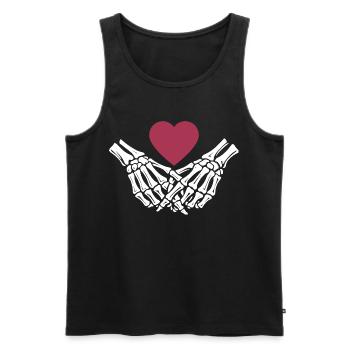  ewige Liebe | Knochenhände | Skelett | Herz - Männer Premium Bio Tank Top - Schwarz - Vorne - AI Model Male 178 light (178cm)
