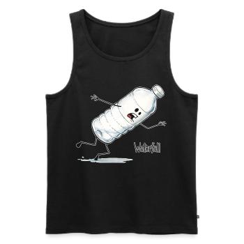 Waterfall – Fallende Wasserflasche Cartoon - Männer Premium Bio Tank Top - Schwarz - Vorne - AI Model Male 178 light (178cm)