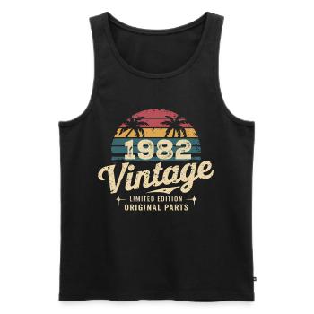 Awesome Since 1982 1982 Birthday Gift - Men's Premium Organic Tank Top - black - Front - Michal (187cm)