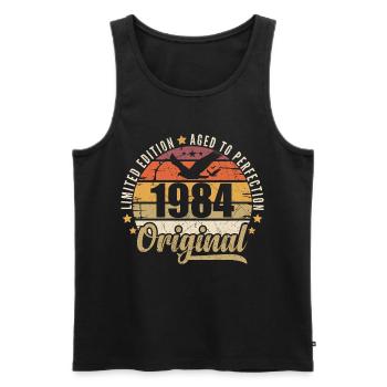 Geburtstagsgeschenk 1984 Original 1984 - Männer Premium Bio Tank Top - Schwarz - Vorne - Michal (187cm)