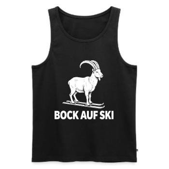 Un bouquetin drôle pour les skieurs - Débardeur bio Premium Homme - noir - Devant - Michal (187cm)