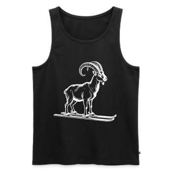 Un bouquetin drôle pour les skieurs - Débardeur bio Premium Homme - noir - Devant - Michal (187cm)