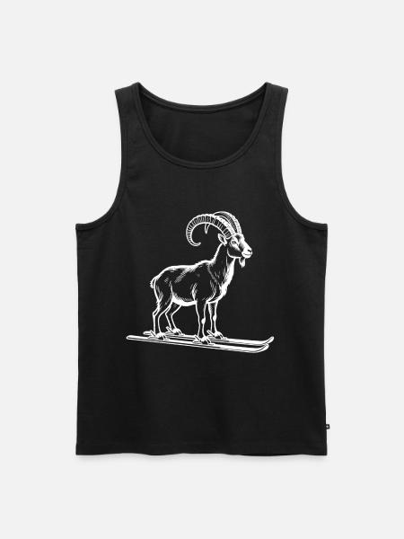 Funny ibex for skiers - Men's Premium Organic Tank Top - black