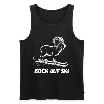 Un bouquetin drôle pour les skieurs - Débardeur bio Premium Homme - noir - Devant - Michal (187cm)