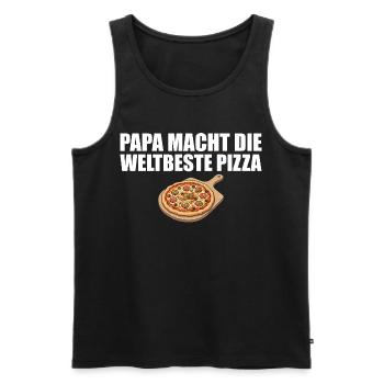 Pizza baker dad makes the world's best pizza - Men's Premium Organic Tank Top - black - Front - AI Model Male 178 light (178cm)