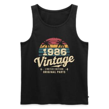 Awesome Since 1986 1986 Birthday Gift - Men's Premium Organic Tank Top - black - Front - AI Model Male 178 light (178cm)