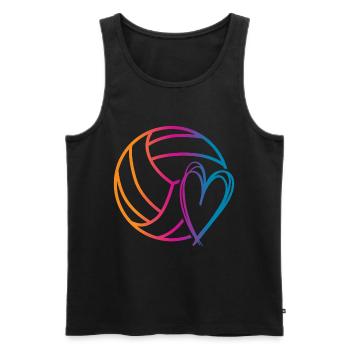 Ballon de volley-ball - Débardeur bio Premium Homme - noir - Devant - AI Model Male 178 light (178cm)