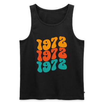 Vintage 1972 - Männer Premium Bio Tank Top - Schwarz - Vorne - Michal (187cm)