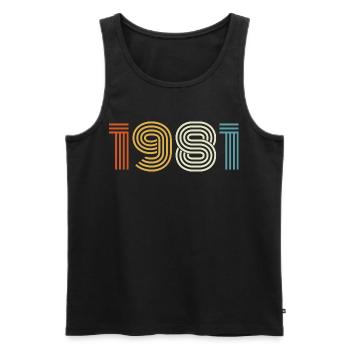 1981 Geschenk 1981 Jahrgang 1981 - Männer Premium Bio Tank Top - Schwarz - Vorne - Michal (187cm)