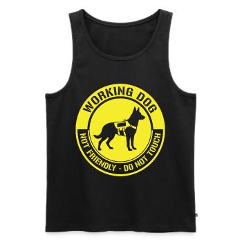 Meme drôle sur le chien qui travaille pas amical - Débardeur bio Premium Homme - noir - Devant - AI Model Male 178 light (178cm)