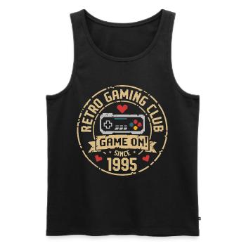 Vintage 1995 Geburtstag 1995 Geschenk 1995  - Männer Premium Bio Tank Top - Schwarz - Vorne - Michal (187cm)