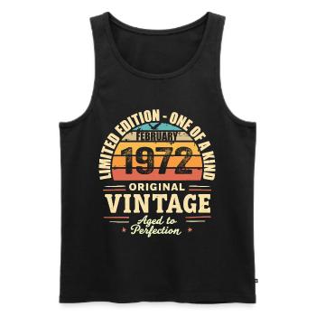 Februar 1972 Geburtstagsgeschenk Februar 1972 - Männer Premium Bio Tank Top - Schwarz - Vorne - AI Model Male 178 light (178cm)