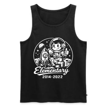 Baby astronaut and rocket - Men's Premium Organic Tank Top - black - Front - AI Model Male 178 light (178cm)