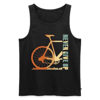 Conception de la silhouette du vélo en pente - Débardeur bio Premium Homme - noir - Devant - AI Model Male 178 light (178cm)