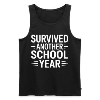 Survivre à un autre projet d’année scolaire - Débardeur bio Premium Homme - noir - Devant - Michal (187cm)