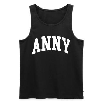 Anny - Men's Premium Organic Tank Top - black - Front - Michal (187cm)