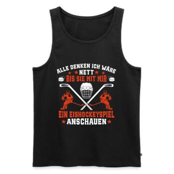 Eishockey eishockeyspieler - Männer Premium Bio Tank Top - Schwarz - Vorne - AI Model Male 178 light (178cm)