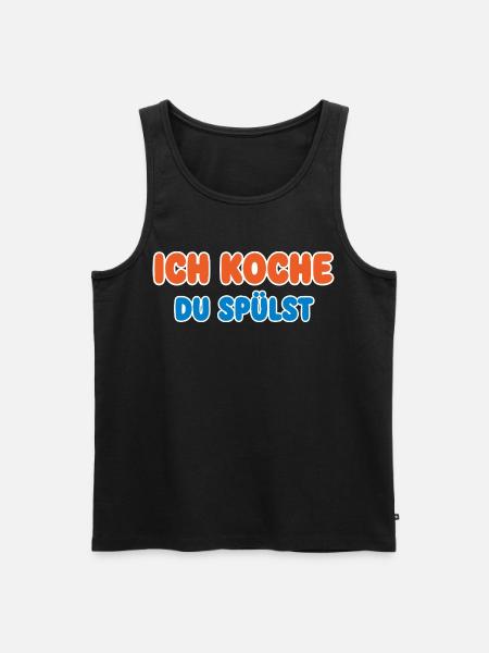 Ich Koche Du Spülst Kuechenspruch - Männer Premium Bio Tank Top - Schwarz