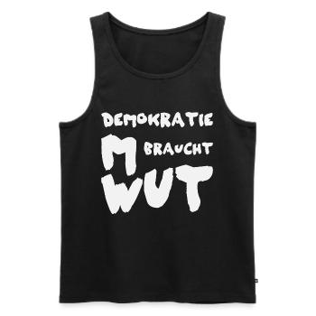 Chemise de la rage démocrate - Débardeur bio Premium Homme - noir - Devant - AI Model Male 178 light (178cm)