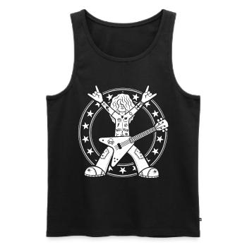 Heavy Metal Guitarist - Men's Premium Organic Tank Top - black - Front - AI Model Male 178 light (178cm)