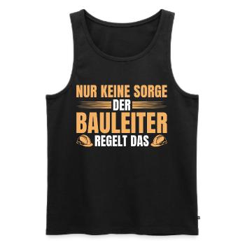 Le chef de construction régit cela - Hausbau Baugeber - Débardeur bio Premium Homme - noir - Devant - AI Model Male 178 light (178cm)