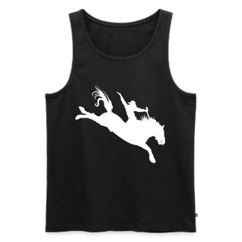 Rodeo Silhouette – Western Riding - Men's Premium Organic Tank Top - black - Front - Michal (187cm)