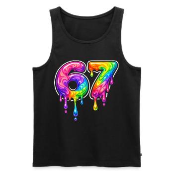 67 Six Seven Meme Gen Alpha Slang - Men's Premium Organic Tank Top - black - Front - AI Model Male 178 light (178cm)
