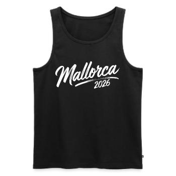 Majorque 2026 - Débardeur bio Premium Homme - noir - Devant - Michal (187cm)