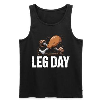 Leg Day Kraftduell - Männer Premium Bio Tank Top - Schwarz - Vorne - AI Model Male 178 light (178cm)