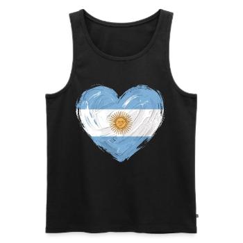 Football Football du Drapeau Argentine - Débardeur bio Premium Homme - noir - Devant - Michal (187cm)