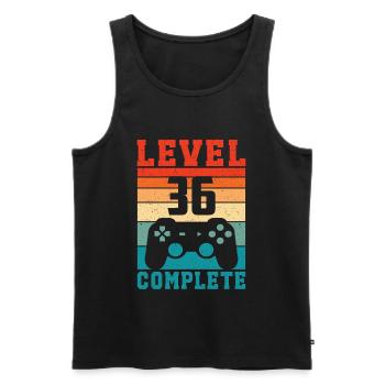 36. Geburtstag Level 36 Complete 36 Jahre Gamer - Männer Premium Bio Tank Top - Schwarz - Vorne - AI Model Male 178 light (178cm)