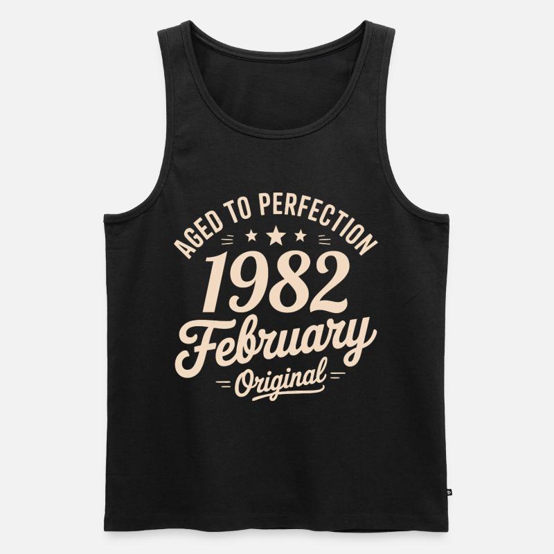 Février 1982 – Februar 1982 - Männer Premium Bio Tank Top - Schwarz
