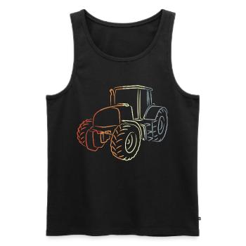Retro Traktor Skizze - Männer Premium Bio Tank Top - Schwarz - Vorne - AI Model Male 178 light (178cm)