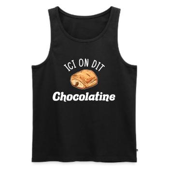 Chocolatine Humour Pain au Chocolat South West - Men's Premium Organic Tank Top - black - Front - AI Model Male 178 light (178cm)