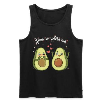 Lavocado - you complete me - Avocado Love - Men's Premium Organic Tank Top - black - Front - Michal (187cm)