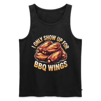 Chicken Wings Funny Food Humor - Men's Premium Organic Tank Top - black - Front - AI Model Male 178 light (178cm)