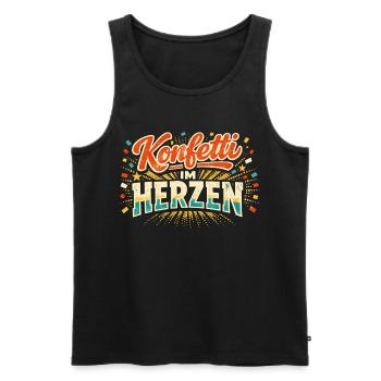 Konfetti im Herzen Kostüm Damen - Männer Premium Bio Tank Top - Schwarz - Vorne - Michal (187cm)