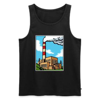 Industrielle Cartoon Skyline - Männer Premium Bio Tank Top - Schwarz - Vorne - Michal (187cm)