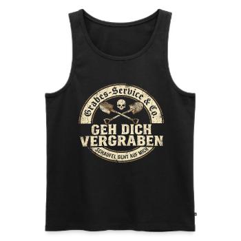 Geh dich vergraben Gräber-Service Humor - Männer Premium Bio Tank Top - Schwarz - Vorne - AI Model Male 178 light (178cm)