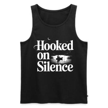 Motif de pêche en silence - Débardeur bio Premium Homme - noir - Devant - Michal (187cm)