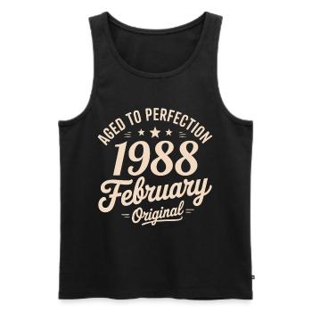 Février 1988 - February 1988 - Men's Premium Organic Tank Top - black - Front - Michal (187cm)