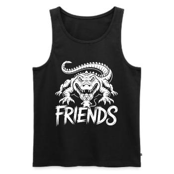 Friends for life – crocodile, alligator and mouse - Men's Premium Organic Tank Top - black - Front - Michal (187cm)