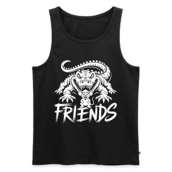 Amis pour la vie – Crocodile et Souris - Débardeur bio Premium Homme - noir - Devant - Michal (187cm)