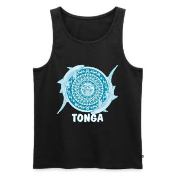 Requin nourrice des Tonga - Débardeur bio Premium Homme - noir - Devant - AI Model Male 178 light (178cm)