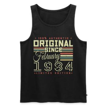 Awesome since February 1984 - Men's Premium Organic Tank Top - black - Front - AI Model Male 178 light (178cm)