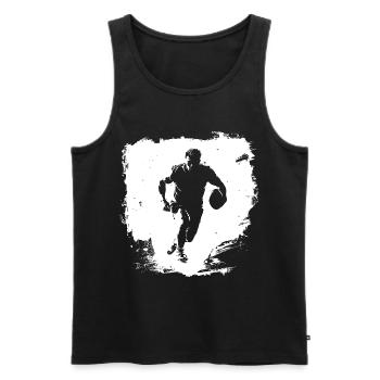 Art de rue du rugby - Débardeur bio Premium Homme - noir - Devant - Michal (187cm)